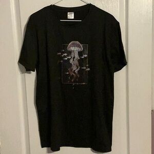 Black Graphic Jelly Fish T-Shirt
